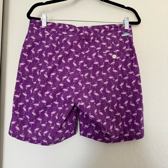 Bonobos Swim Trunks Shorts Purple Flamingos Mens 7" Inseam Summer Vacation sz 30 - Picture 2 of 8